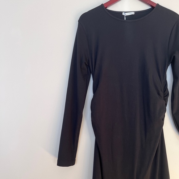 Black stretchy zara midi dress with long sleeves. Size XL - Picture 7 of 13